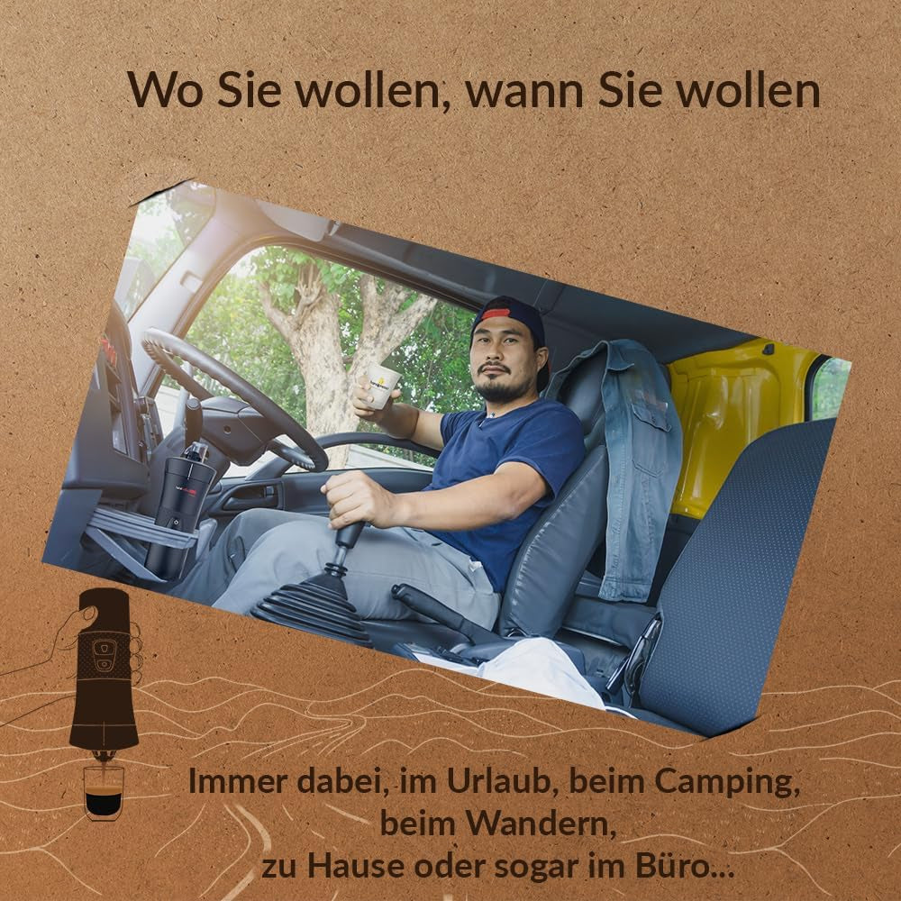 Handpresso - Handkoffiewagen 21010 | Espressomachine met Senseo capsules voor vrachtwagens 24V | 24V vrachtwagen-espressomachine, reiscapsule-espressomachine | 24V vrachtwagen-espressomachine voor op reis