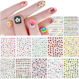 12 Blatt Nagelsticker Süß Kinder Nagelaufkleber Selbstklebend Weihnachtsblumen Blätter Tiere Pflanzen Früchte Nail Art Sticker Decoratie Nageldesign Zubehör