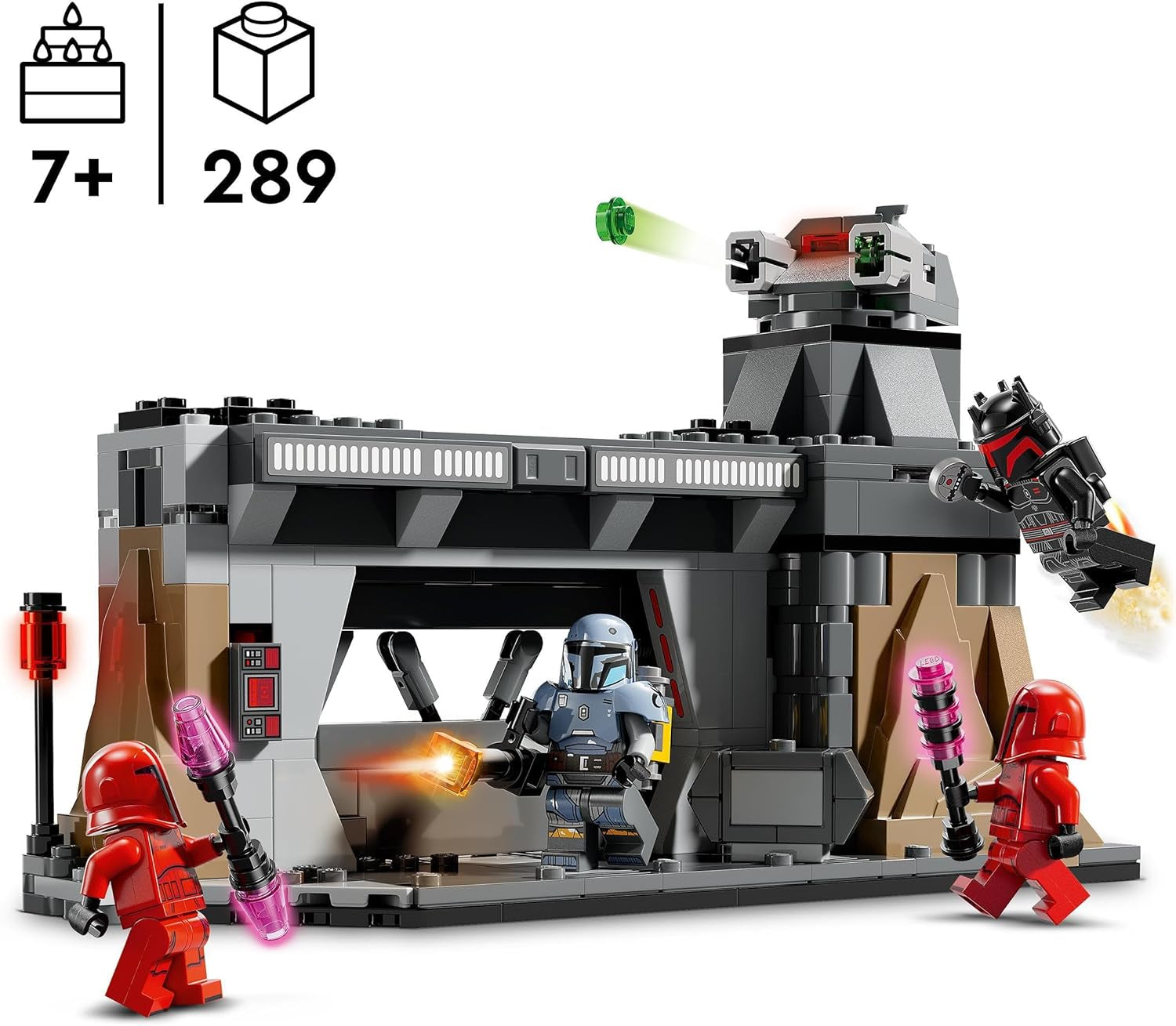 LEGO Star Wars: The Mandalorian Duel tussen Paz Vizsla en Moff Gideon, verzamelbaar bouwspeelgoed voor kinderen, cadeau-idee voor creatieve jongens en meisjes vanaf 7 jaar, Mandalorian speelgoed 75386 Bouwsets Beuche in LEGO-Store