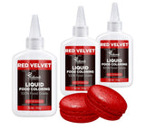 Vloeibare kleurstof, rood fluwelen kleurstofset voor het bakken van taarten, bitterkoekjes, koekjes, kleurstof voor taartdecoratie, vloeistof voor het kleuren van drankjes (70 g x 3)