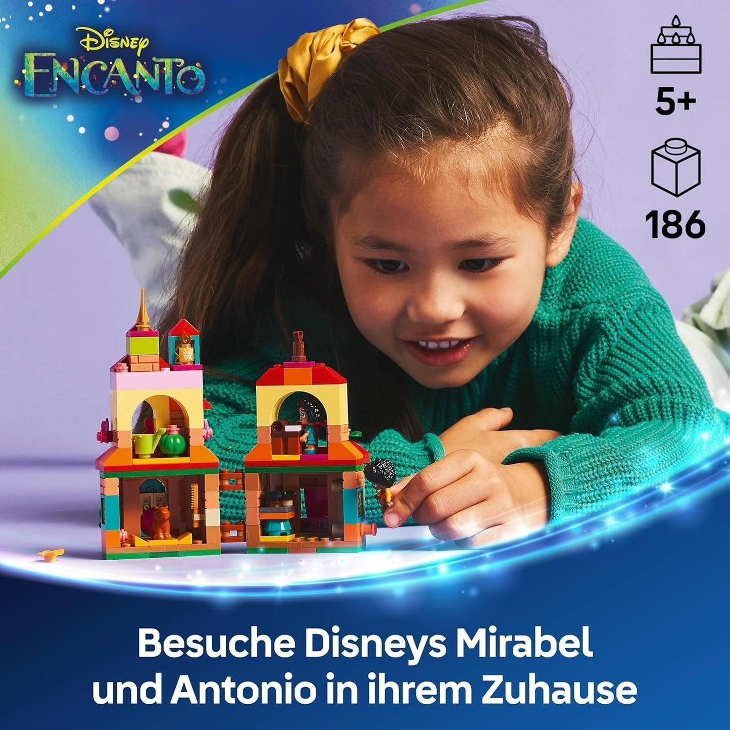 LEGO Ç€ Disney Encanto Mini House, bouwspeelgoed voor meisjes vanaf 5 jaar, fantasiespeelgoed en bouwset met Mirabel en Antonio Mini Dolls, een Capibara figuur en sleutel 43261 Bouwsets Besuche den LEGO-Store