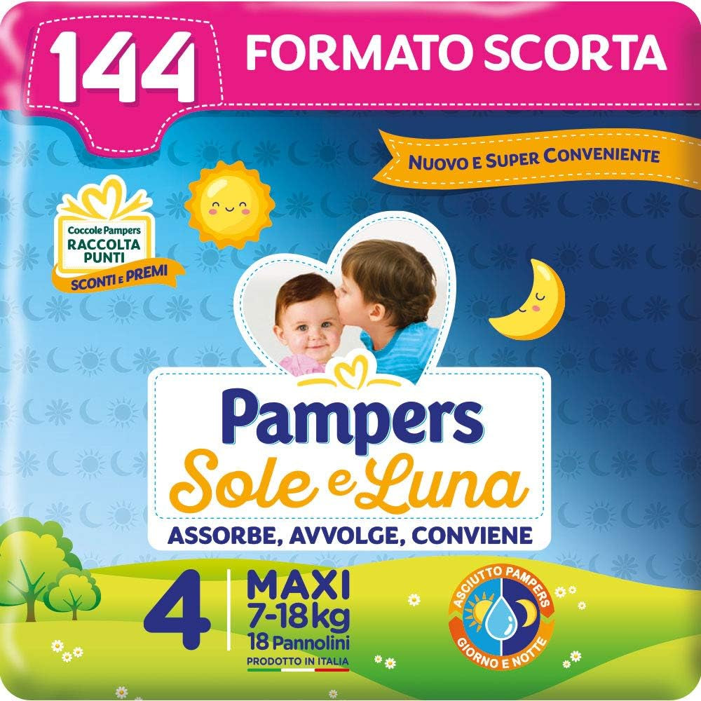 Pampers Sun and Moon Luiers, Unisex, Junior, Maat 5 (11-25 kg), 120 Luiers