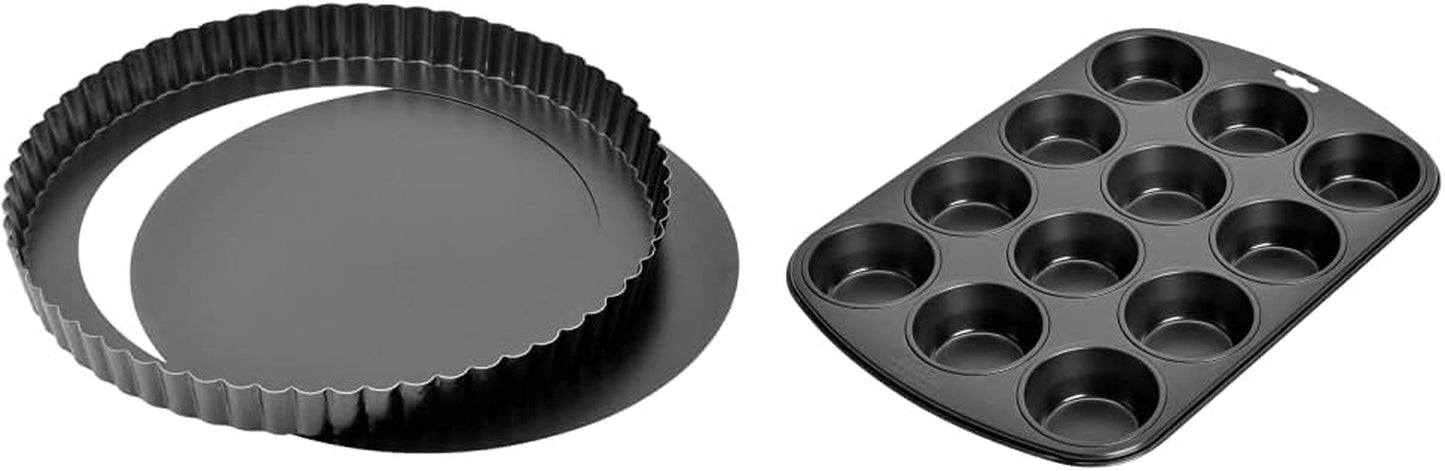 Kaiser Classic Tarteform Mit Hebeboden 28 Cm, Quicheform Antihaftbeschichte & Inspiration Muffinform Blech Für 12 Muffins, Muffin Backblech 38 X 27 Cm, Beschichtet, Standardgröße Vormen en bakplaten Naty Shop