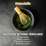 Naturalebio Ceremoniële Matcha Theepoeder Originele groene thee uit Japan. Matcha groene theepoeder van ceremoniële kwaliteit, gemaakt in Uji, Kyoto. Ideaal voor drinken, koken en lattes. Doos van 30 g.