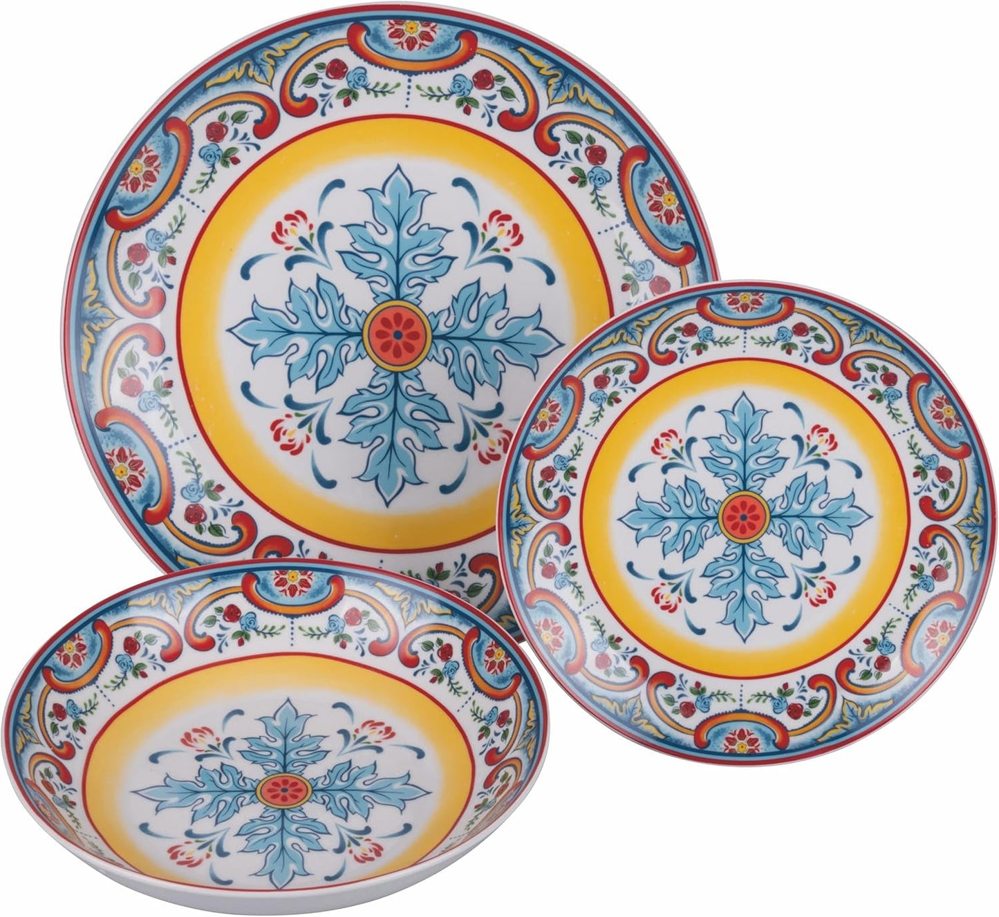 18-delig porseleinen servies, 6 verschillende bordensets, Andalusië