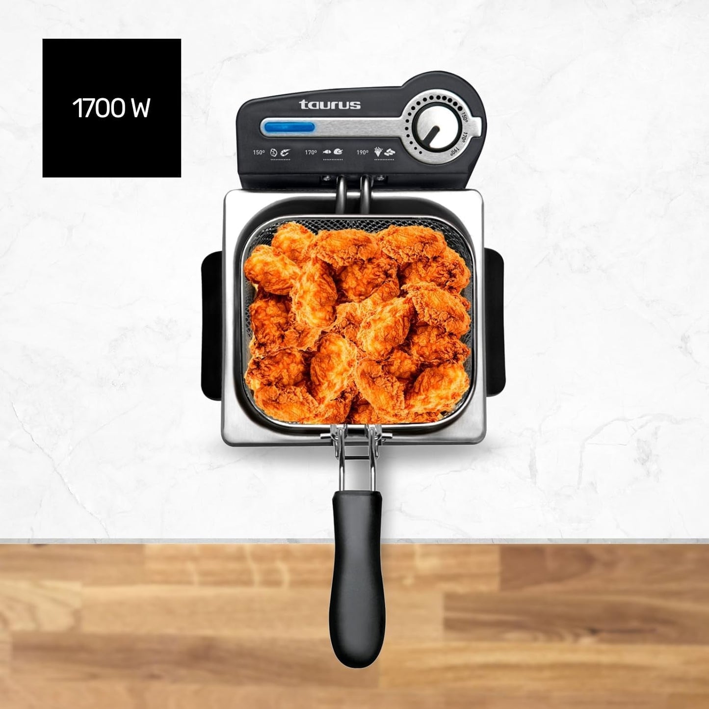 Taurus Professional 2 plus - Oliefriteuse, 2 liter, 1700 W, 18/8 roestvrij staal Apparaten Naty Shop