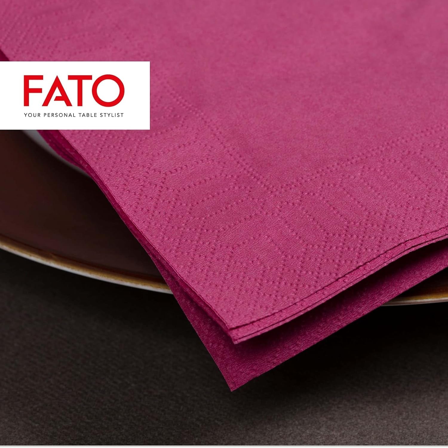 - Papieren wegwerpservetten, ideaal voor hapjes en cocktails, verpakking van 100 servetten, maat 24X24, 4-laags, 2-laags, bordeauxkleur, 100% puur cellulosepapier, Fsc-gecertificeerd