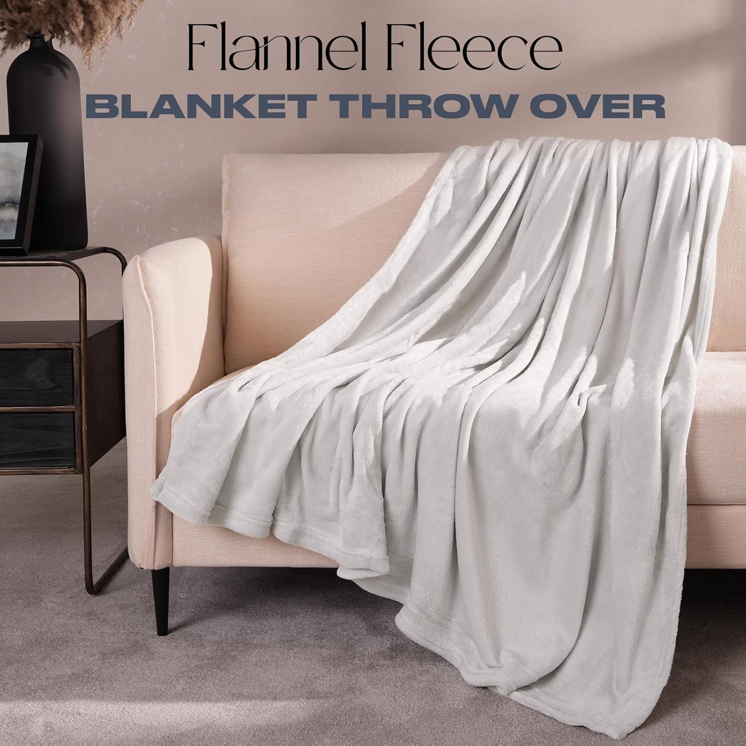 Brentford's ultrazachte fleece sprei, zilvergrijs, groot tweepersoonsbed - 150 x 200 cm bedden en dekens Beuche den Brentfords-Store