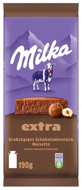Milka Extra Noisette – Alpenmelkchocolade met delicate en romige hazelnootvulling – 15 x 190 g