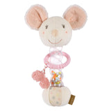 Fehn Rainmaker muis - motorisch speelgoed met bel om te grijpen en geluidjes te maken - belstok stimuleert op speelse wijze zintuigen en motoriek - voor baby's en peuters vanaf 0+ maanden Babyspeelgoed Naty Shop Muis