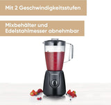 SEVERIN Standmixer Mit 1,5 L Mixbehälter Aus Tritan, Mixer Mit 2 Stufen en Pulse-Funktion, Leistungsstarker Küchenmixer Mit Edelstahlmesser, 600 W, Schwarz, SM 3707 Keuken Naty Shop