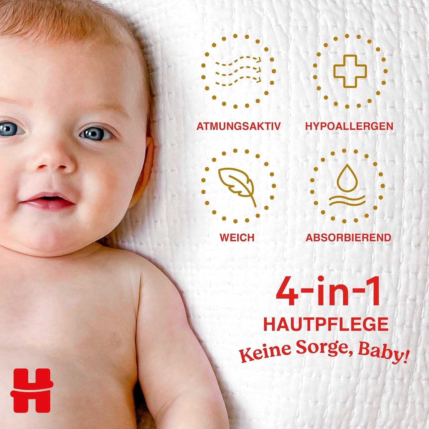Huggies pasgeboren luiers, maat 1, 100 luiers (2 x 50), doos van een halve maand