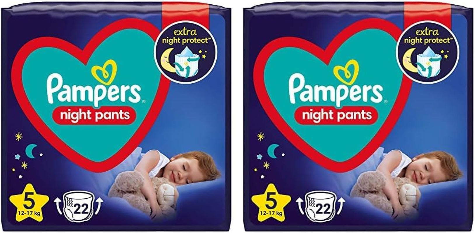 Nachtbroekluiers (oude versie), maat 5, 22 stuks, 12kg-17kg (pak van 2)
