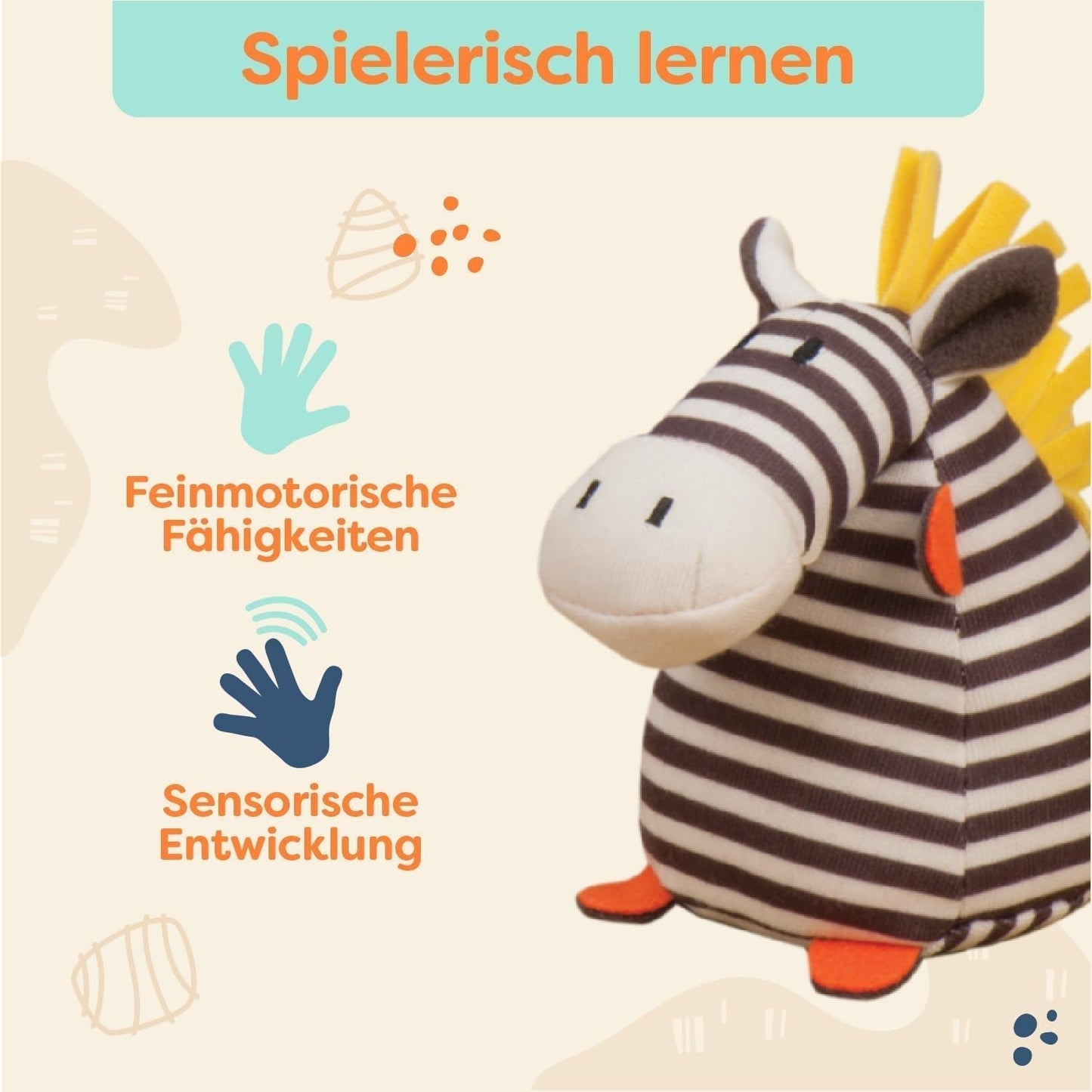 B. Toys Babyspeelgoedset met zebraknuffel, bijtring, zachte bouwstenen en ballen - Motoriek Speelgoedcadeauset voor pasgeborenen vanaf 0 maanden Babyspeelgoed Naty Shop
