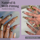 Korte kunstnagels Ballerina 120 stuks lijm op 12 maten Korte kunstnagels Zachte gel Volledige dekking nageltips voor korte gelnagels S