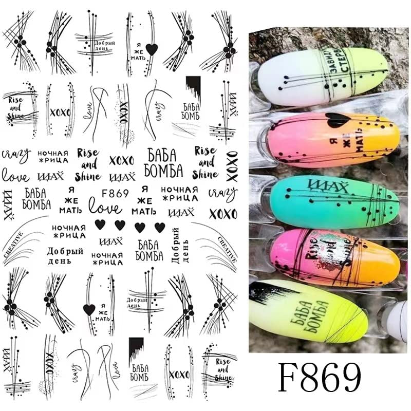 JMEOWIO Nagelsticker Blumen 10 Blatt Nagelaufkleber Selbstklebend Zwart Wit Blossom Nail Art Sticker Decoratie Nageldesign Zubehör