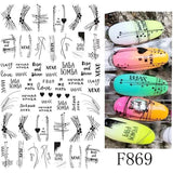 JMEOWIO Nagelsticker Blumen 10 Blatt Nagelaufkleber Selbstklebend Zwart Wit Blossom Nail Art Sticker Decoratie Nageldesign Zubehör