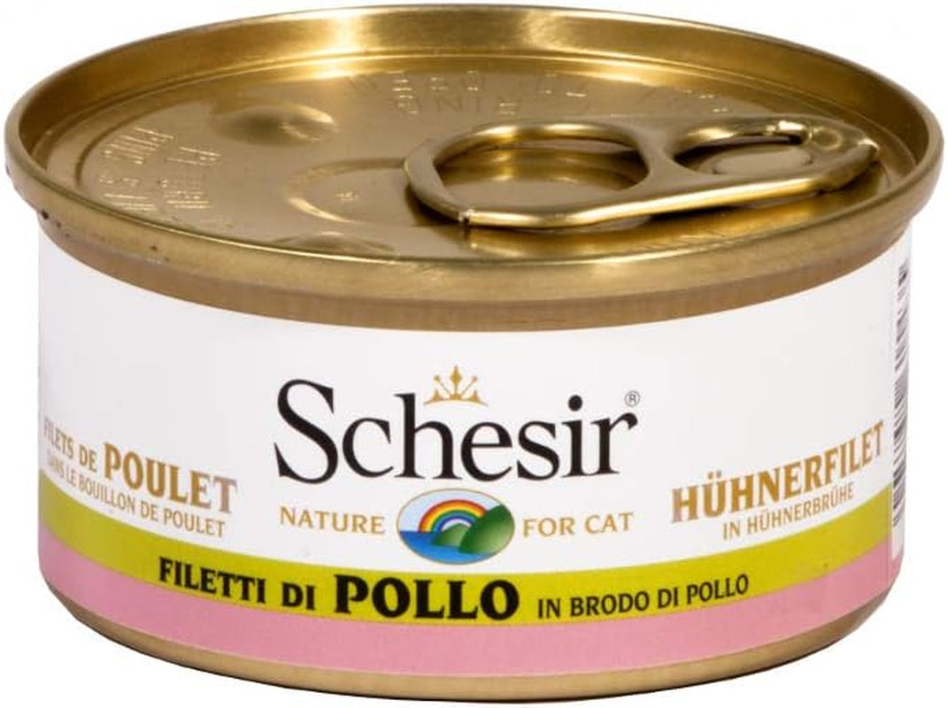 Kipfilets voor katten in soep, nat kattenvoer in je eigen kooksoep, 24 blikjes x 70 g