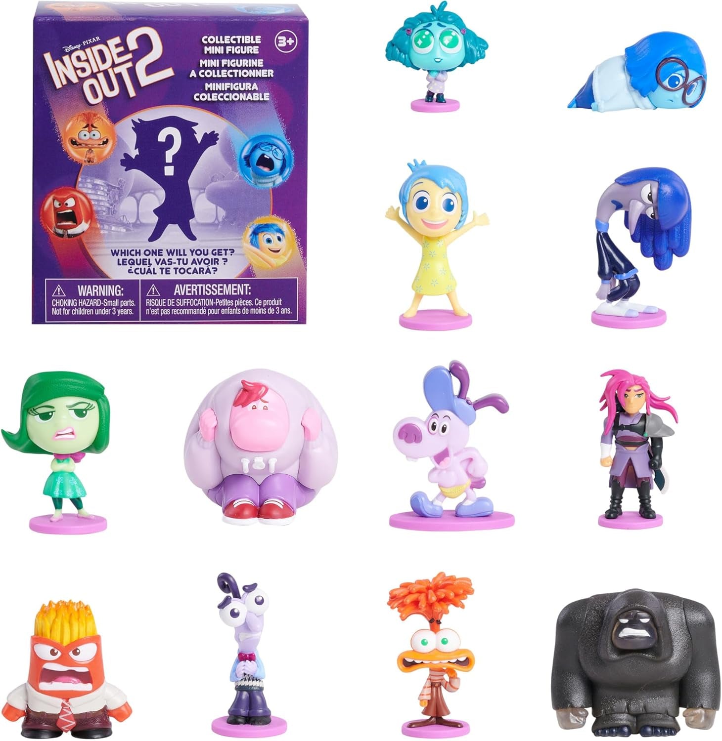 Speel gewoon Disney en Pixar Inside Out 2 Minifiguren Verzamelfiguren 2,5 cm tot 6,4 cm hoog Speelgoed voor kinderen vanaf 3 jaar Actiefiguren Naty Shop Minifiguren