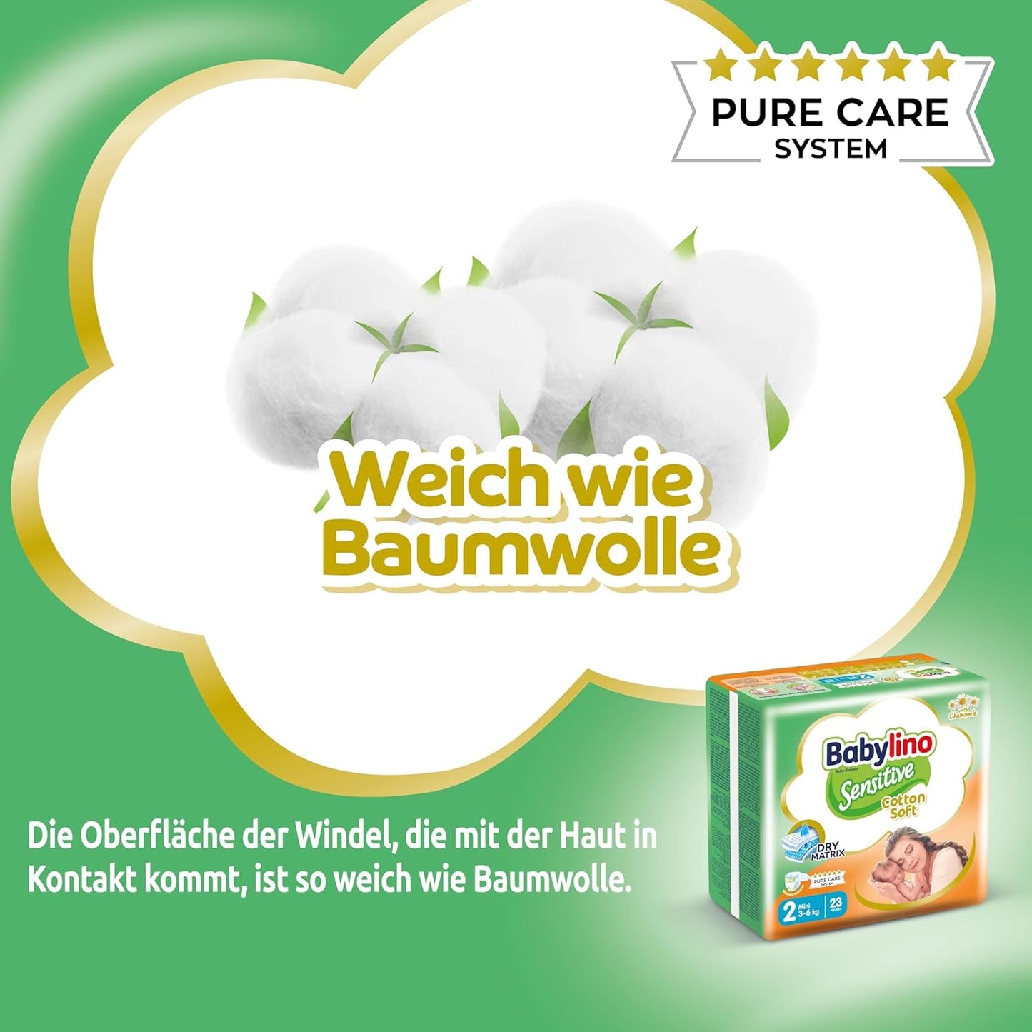 Luiers voor gevoelige baby's, maat 2, mini (3-6 kg), 192 luiers
