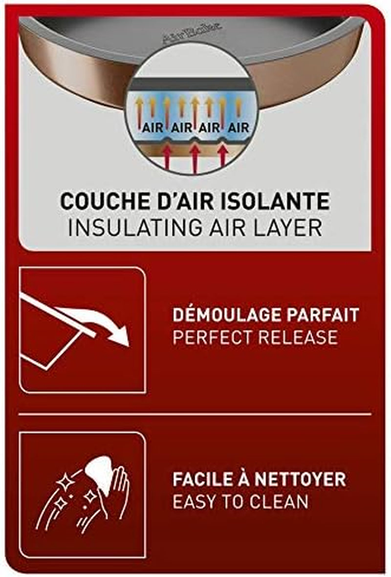 Tefal Airbake J2555014 Muffinform, Antihaftbeschichtung, Karbonstahl, Braun, 29 X 41 Cm Vormen en bakplaten Naty Shop
