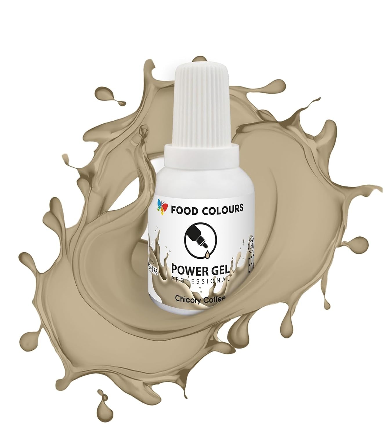 Gelvoedselkleuring, beige, champagnekleur, 20 g. Voedselkleuring voor een breed scala aan toepassingen voor het decoreren van taarten, taarten, room, biscuitgebak, royal icing, macarons.