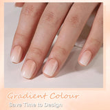 Kunstnagels set - 240 stuks korte vierkante nagels zacht gelmodel naakt wit gradiënt nep natuurlijke lijm op nepnagels voor vrouwen DIY (naakt gradiënt, 240X)