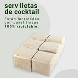 - 600 stuks Bio Eco cocktailservetten - Natuurlijke kleur - 100% recyclebaar - Micropoint - 10 X 10 Cm (gevouwen) en 20 X 20 Cm (uitgevouwen)