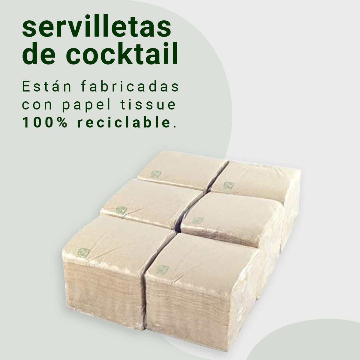 - 600 stuks Bio Eco cocktailservetten - Natuurlijke kleur - 100% recyclebaar - Micropoint - 10 X 10 Cm (gevouwen) en 20 X 20 Cm (uitgevouwen)