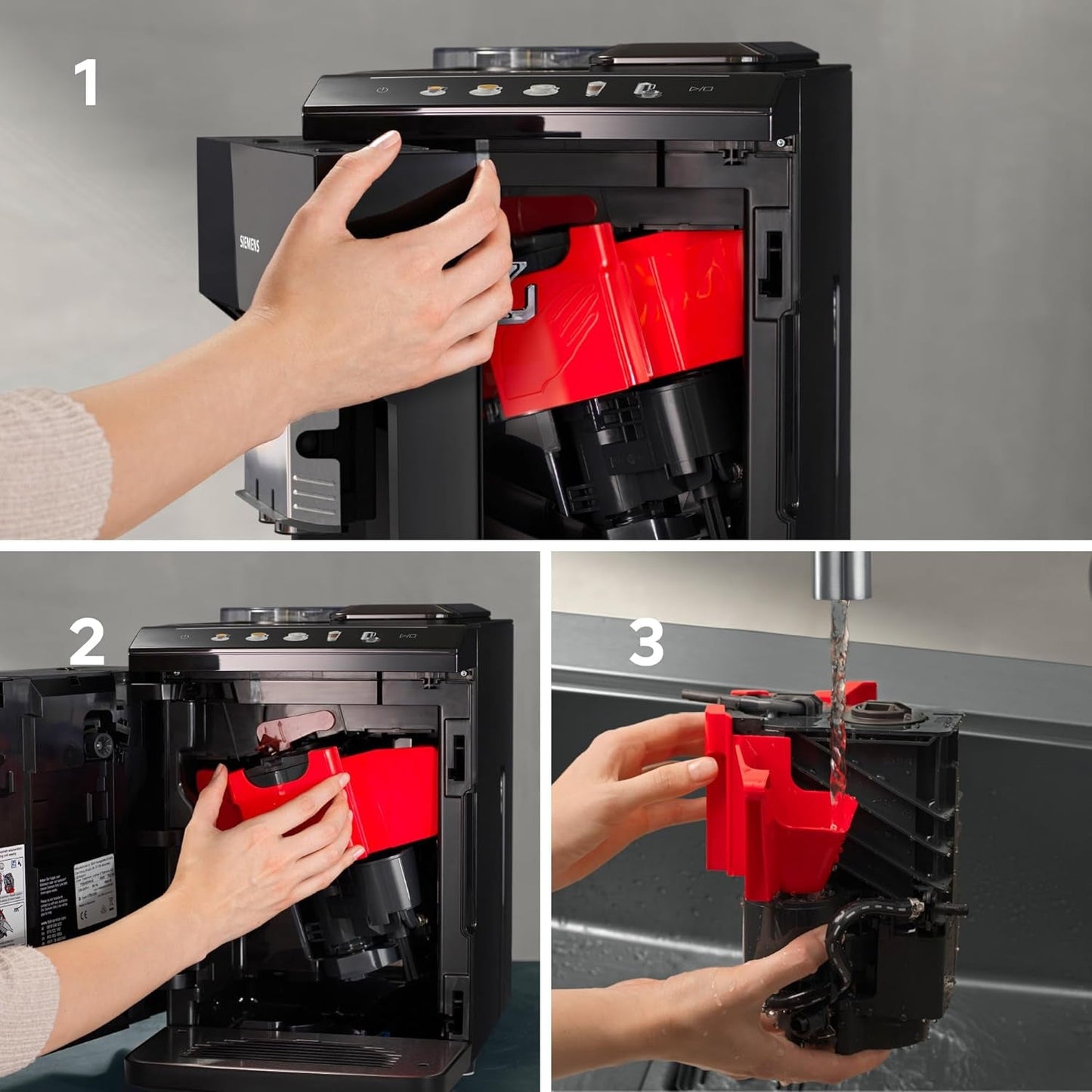 Siemens EQ500 klassieke automatische espressomachine, TFT-kleurenscherm, 5 soorten koffie en melk, dubbele kopfunctie, eenvoudige reiniging, afneembare zetunit, met melkslang, zwart, TP511E19
