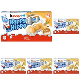 Kinder Happy Hippo Hazelnoot - Speciale knapperige wafels met melk en hazelnootcrème - Carnaval- en Mardi Gras-snoepjes - 1 pakje met 5 individuele repen van elk 20,7 g