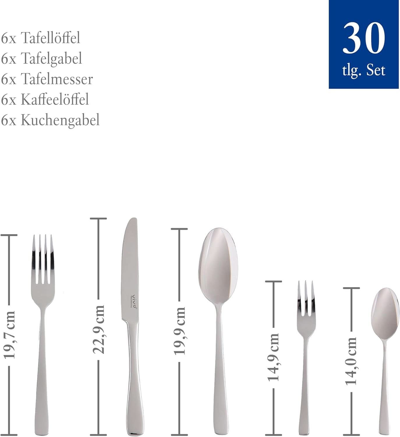 Vivo van Villeroy & Boch - Voice Basic bestekset 30-delig voor 6 personen Naty Shop