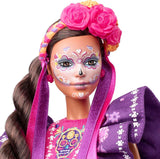 2022 Día De Muertos Barbiepop met gegolfde traditionele jurk, bloemenkrans en Calavera-gezichtsverf, cadeau voor verzamelaars