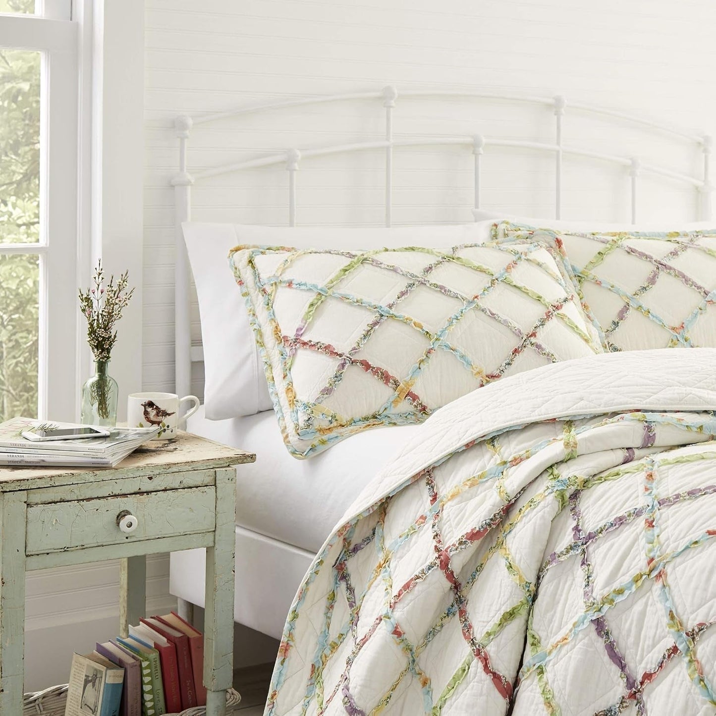 Laura Ashley Home Rüschen Garden Collection dekbed, 100% katoen, Ultra zacht, Voor alle seizoenen, Omkeerbaar, Elegant, Tweepersoonsbed, Crèmekleur (197783) Dekbedden en dekbedden Naty Shop