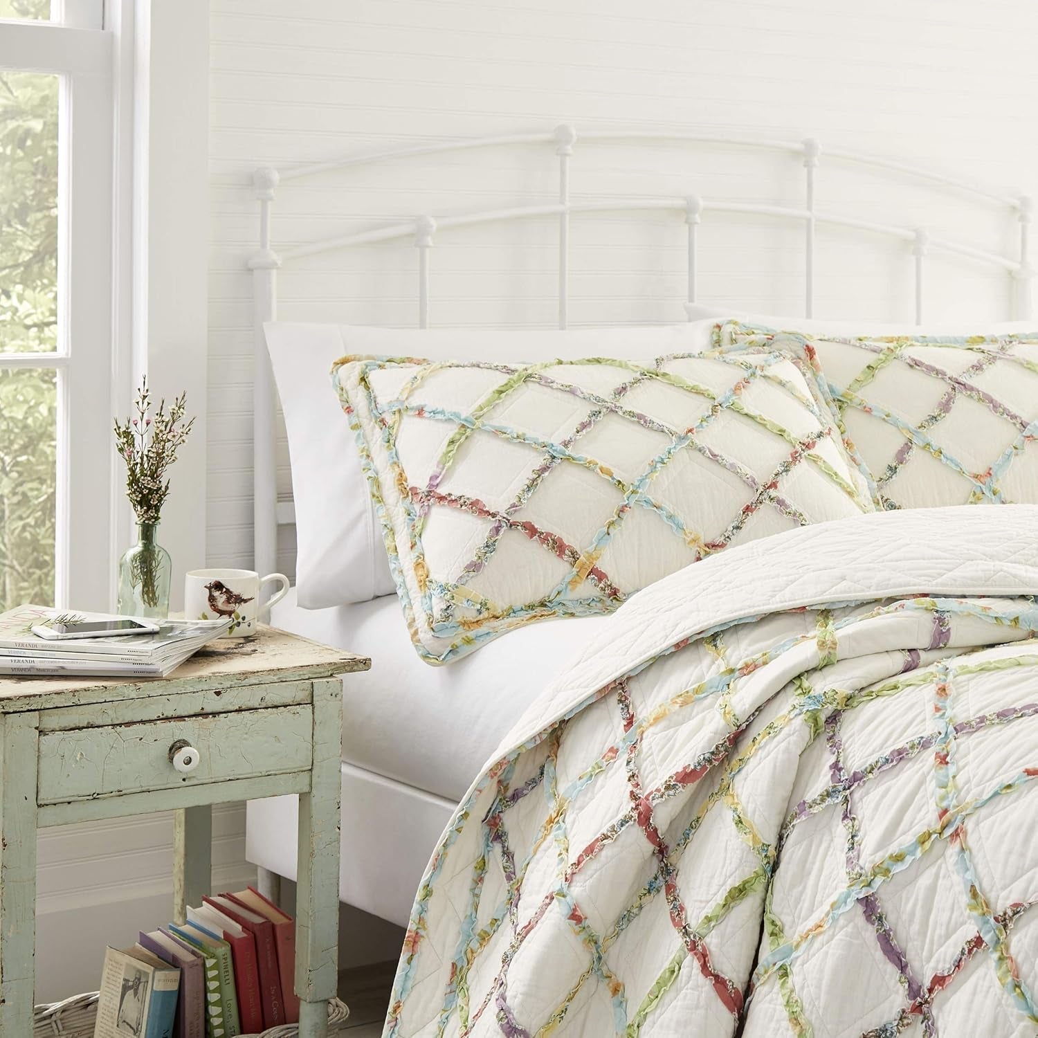 Laura Ashley Home Rüschen Garden Collection dekbed, 100% katoen, Ultra zacht, Voor alle seizoenen, Omkeerbaar, Elegant, Tweepersoonsbed, Crèmekleur (197783) Dekbedden en dekbedden Naty Shop