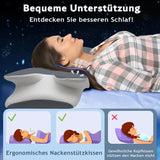 Kussen van traagschuim Nekkussen Orthopedisch kussen - Ergonomisch ontwerp Holle vorm Voor zij-, rug- en buikslapers Grijze cervicale orthopedische kussens Naty Shop