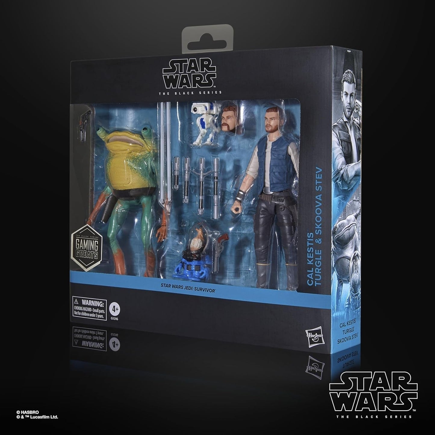 Star Wars Black Series Cal Kestis, Turgle & Skoova Stev, Star Wars Jedi: Survivor verzamelbare actiefiguren (schaal 15 cm) Actiefiguren Naty Shop