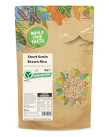 Wholefood Earth kortkorrelige bruine rijst - non-GMO - natuurlijk - vegan - zuivelvrij - geen toegevoegde suikers, 2 kg