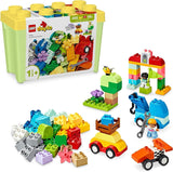LEGO DUPLO Klassieke stenen doos, auto's en vrachtwagens, voertuigspeelset voor kinderen van 1,5 jaar oud, creatief leerspeelgoed, autospeelgoed en raceautoset 10439 Bouwsets