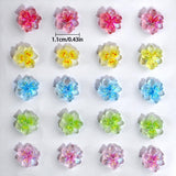 50 stuks 3D Blume Nagel Charms Nageldesign Glitzersteine ​​Nailart Strasssteine ​​Bloem Nagel Charmes Lichtgevende Bloem Nail Art Charms Bunte Blumen Deko Nagel Steinchen Bloemen Nagelsteentjes