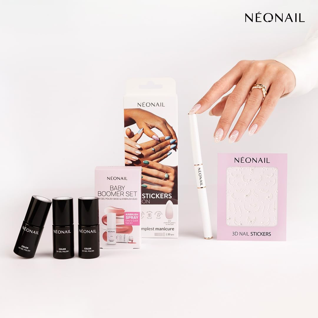 NÉONAIL Nagelstickers 3D - 61 Muster - Nail Charms - Nägel Selber Machen - Nails - Nageldesign - Accessoires - Nailart - Nail Art Zubehör - Nagel Deko - Nagelschmuck - Decoratie Nageldesign - Weiß