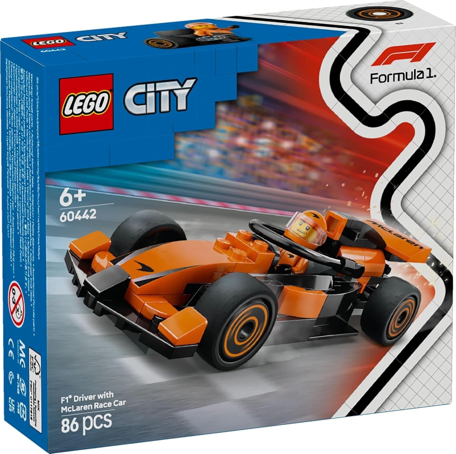 LEGO City F1 Racer met McLaren racewagen - Formule 1 speelgoedmodel met racewagen en minifiguur - klein cadeautje voor jongens en meisjes vanaf 6 jaar of motorsportfans 60442 Bouwsets Besuche den LEGO-Store
