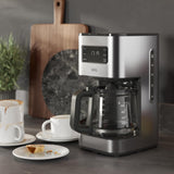 AEG Deli 5 espressomachine, 1,5 l, programmeerbare timer, warmhoudfunctie, veiligheidsstop, waterniveau-indicator, optimale dosering, antidruppelfunctie, RVS, CM5-1-6ST