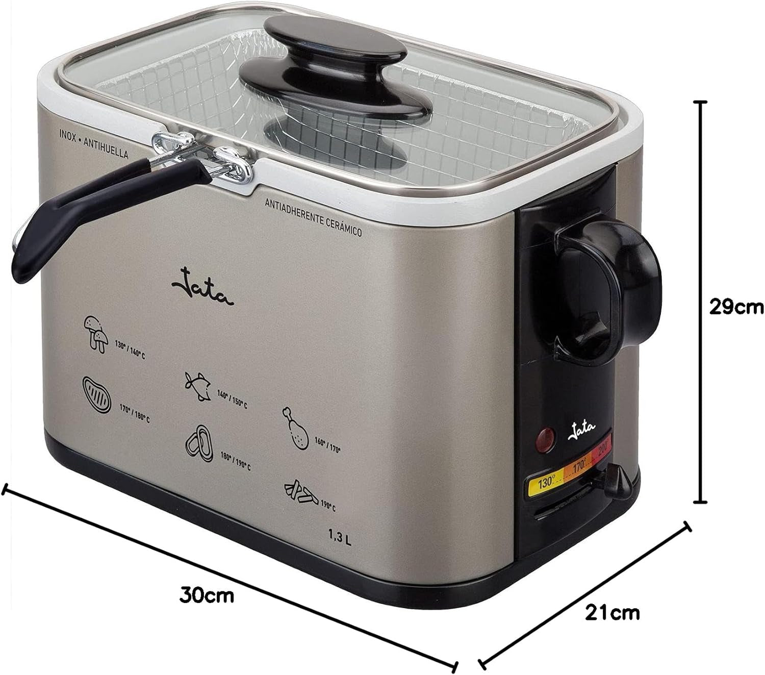 Tamaño FR326E - Friteuse, 1000 Watt, 1,3 Liter Naty Shop Appliances