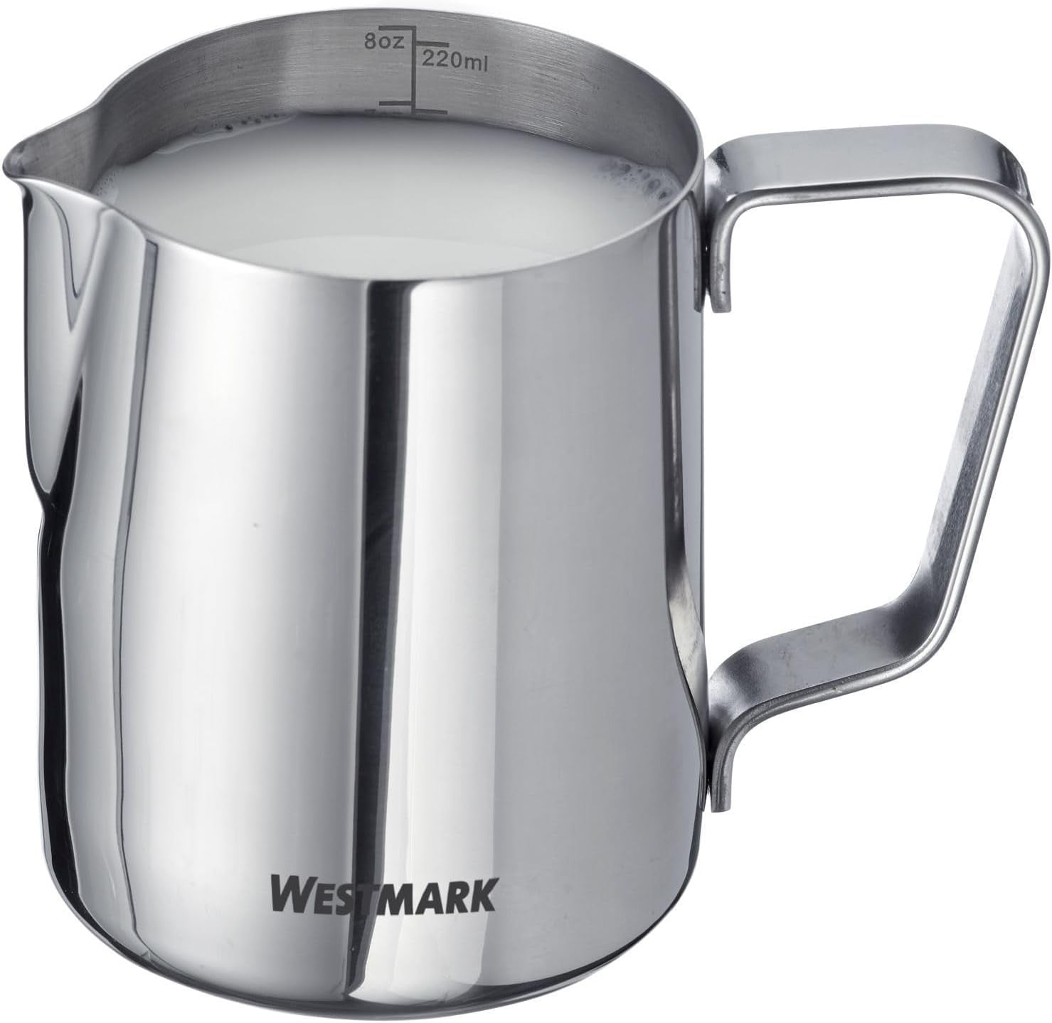 Westmark Brasilia Melkkaraf 200 ml - ideaal voor koffieroom, melk, honing en andere koffie- en thee-additieven, barista-accessoire - roestvrij staal