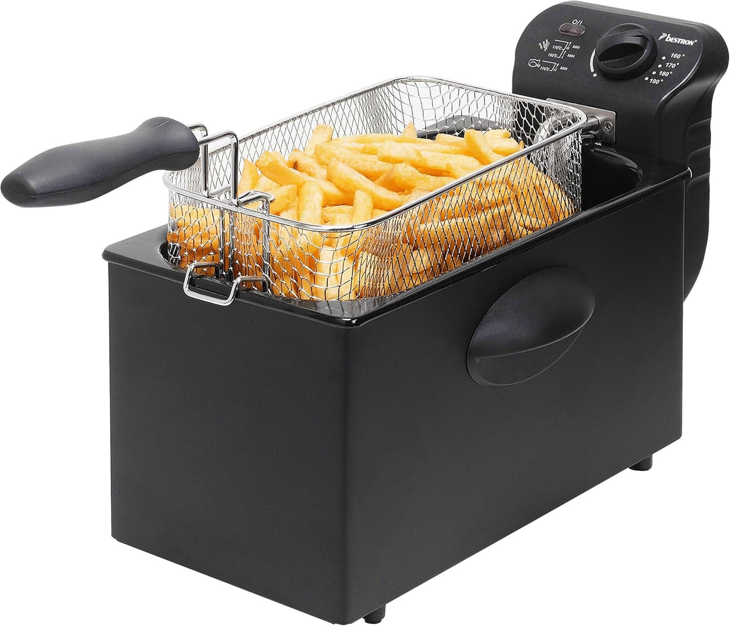 Bestron oliefriteuse met koudezonetechnologie, 3,5 liter, 2000 watt Apparaten Naty Shop Zwart Enkel