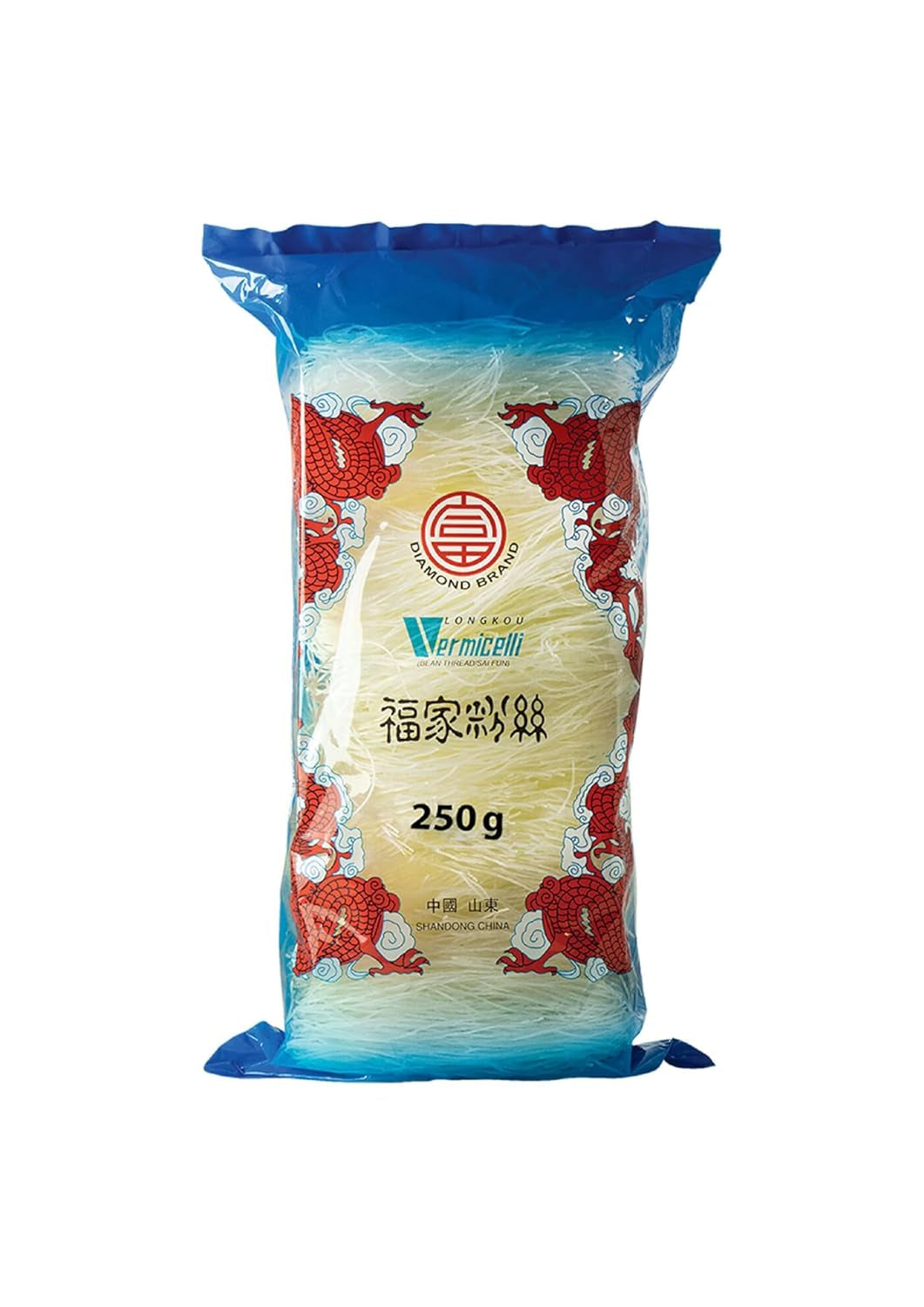 DIAMOND glasnoedels, lange glasnoedels, natuurlijk veganistisch en glutenvrij - 1 x 250 g