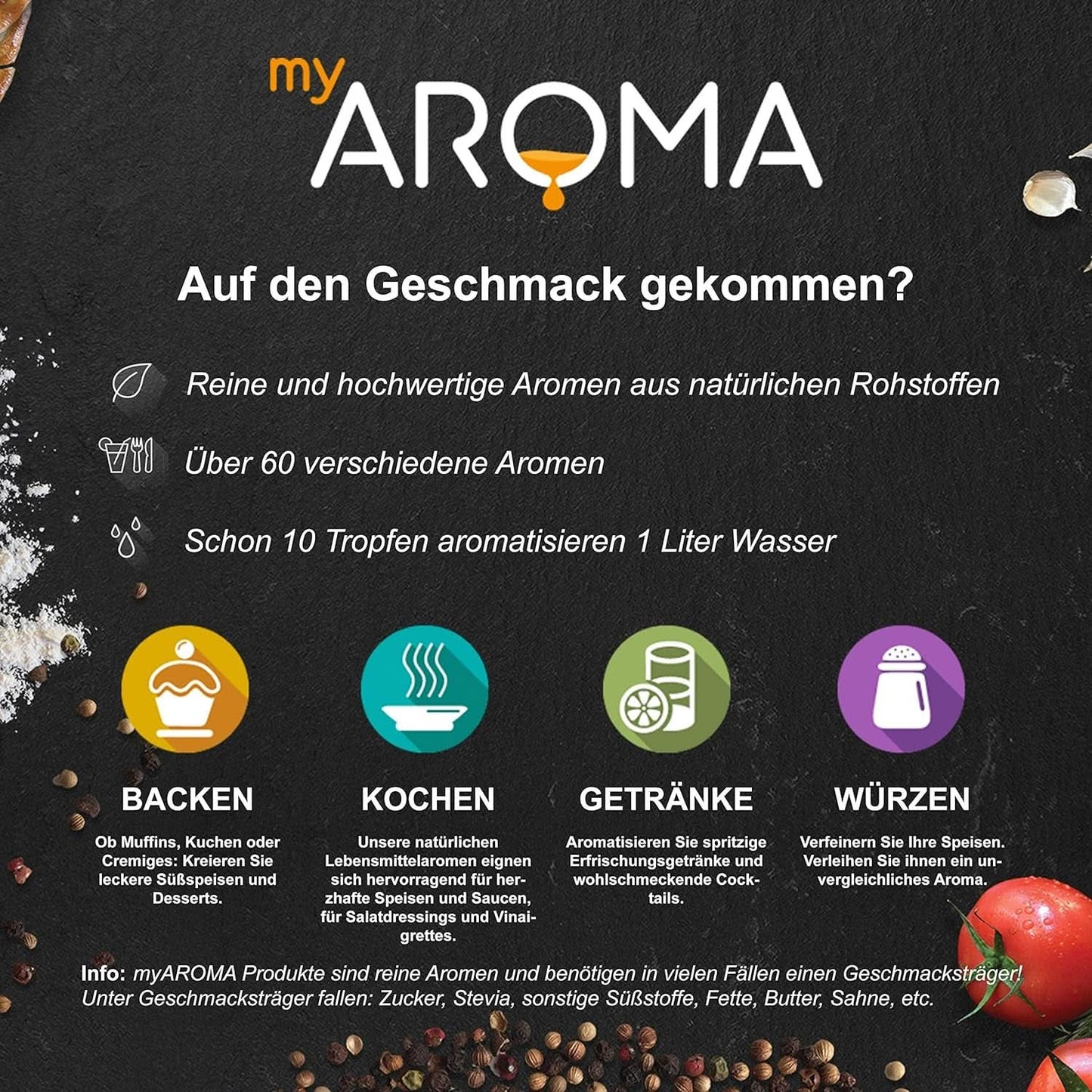 Myaroma | Set: Bos & Weide - Puur Natuurlijke Smaak met Fruitsmaak en Fruitsmaak (5 x 10 ml) | Suikervrije en ongezoete Naty Shop-zoetstoffen