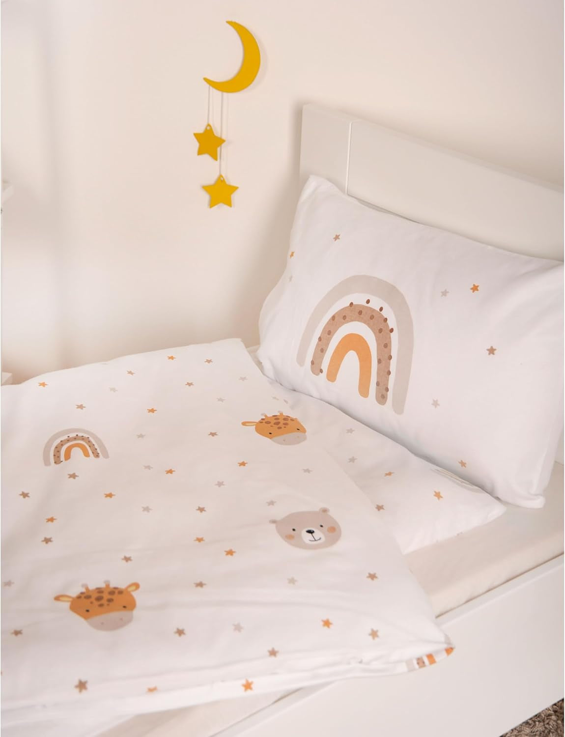Herding Babybest Little Friends Winterbettwäsche, Kopfkissenbezug 40 X 60 Cm Mit Hoteleinschlag, Bettbezug 100 X 135 Cm, Mit Zwißwerfer, 100% Baumwolle/Flanel, Weiß, Twin Naty Shop