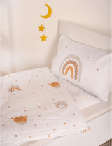 Herding Babybest Little Friends Winterbettwäsche, Kopfkissenbezug 40 X 60 Cm Mit Hoteleinschlag, Bettbezug 100 X 135 Cm, Mit Zwißwerfer, 100% Baumwolle/Flanel, Weiß, Twin Naty Shop